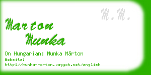 marton munka business card