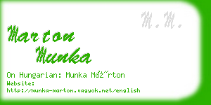 marton munka business card
